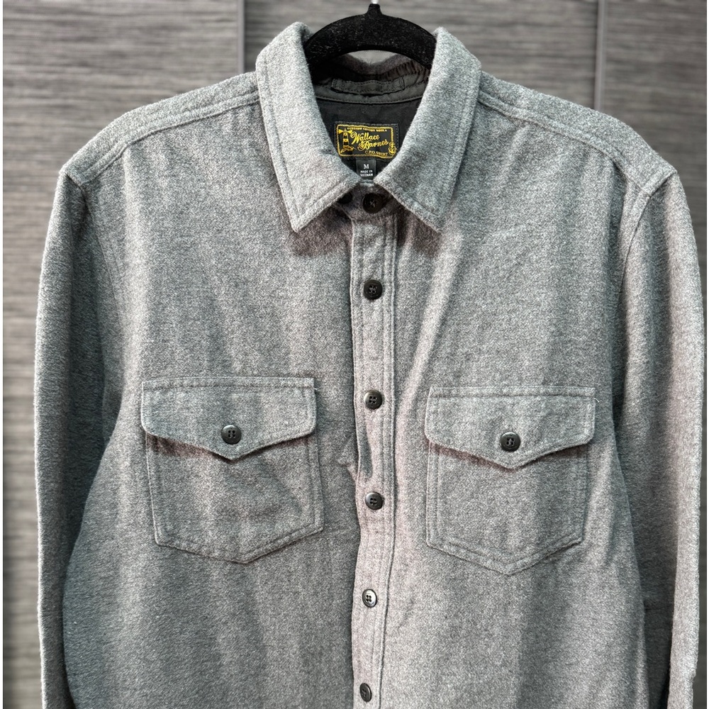 J.Crew Wallace & Barnes CPO Shirt Wool Size Medium Gray